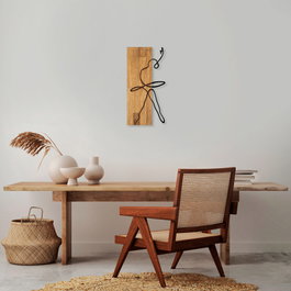 Wallity MA-299 Accesorio decorativo de pared de madera y metal Nogal y negro